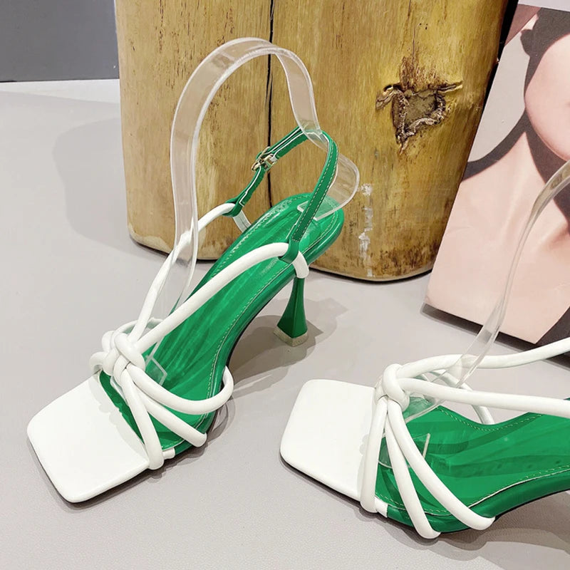 Back Buckle Strap High Heels Gladiator Sandals for Women