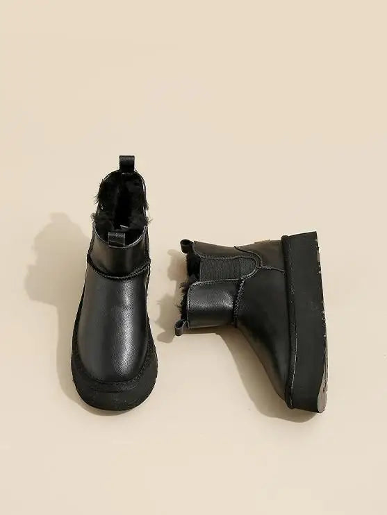 | Leather Fur Boots