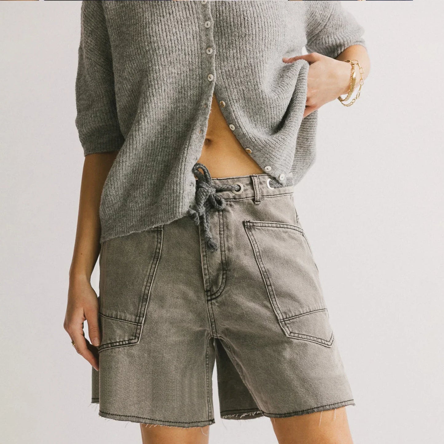 | Cotton Denim Shorts