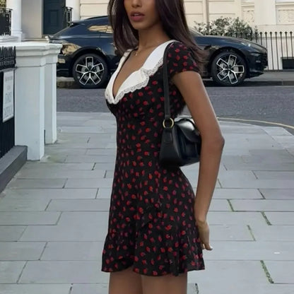 Vintage Printed Patchwork Mini Dress