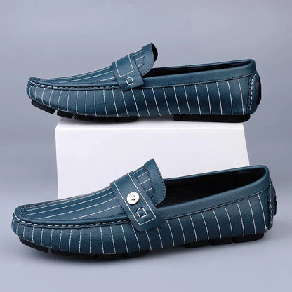 Maison Leather Loafers | Pinstripe Detailing