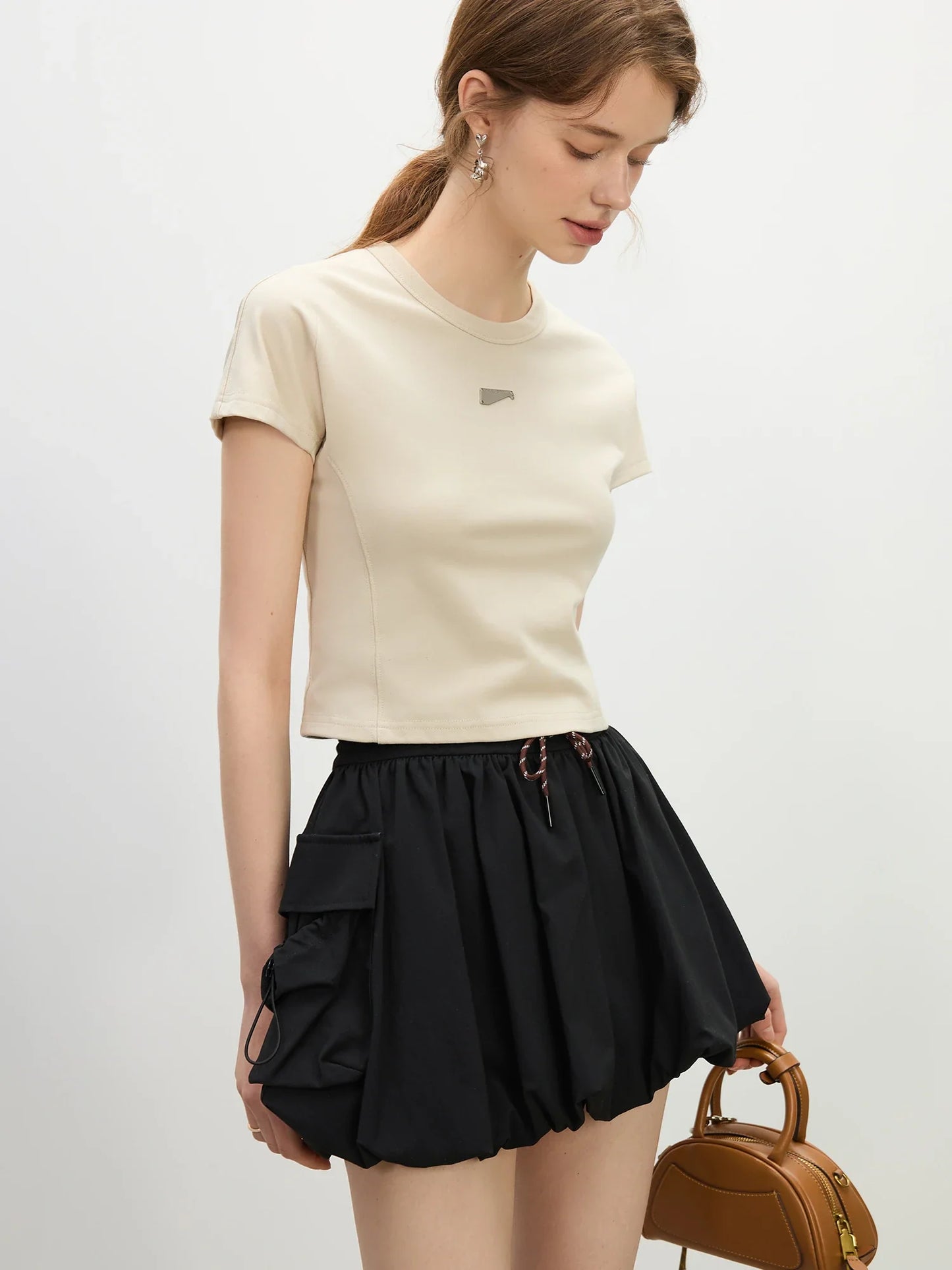 Sun-Resistant Slim Cropped T-shirt