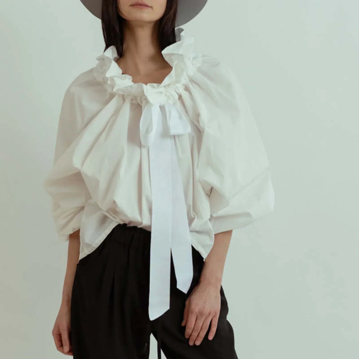| Puffed Cotton Blouse