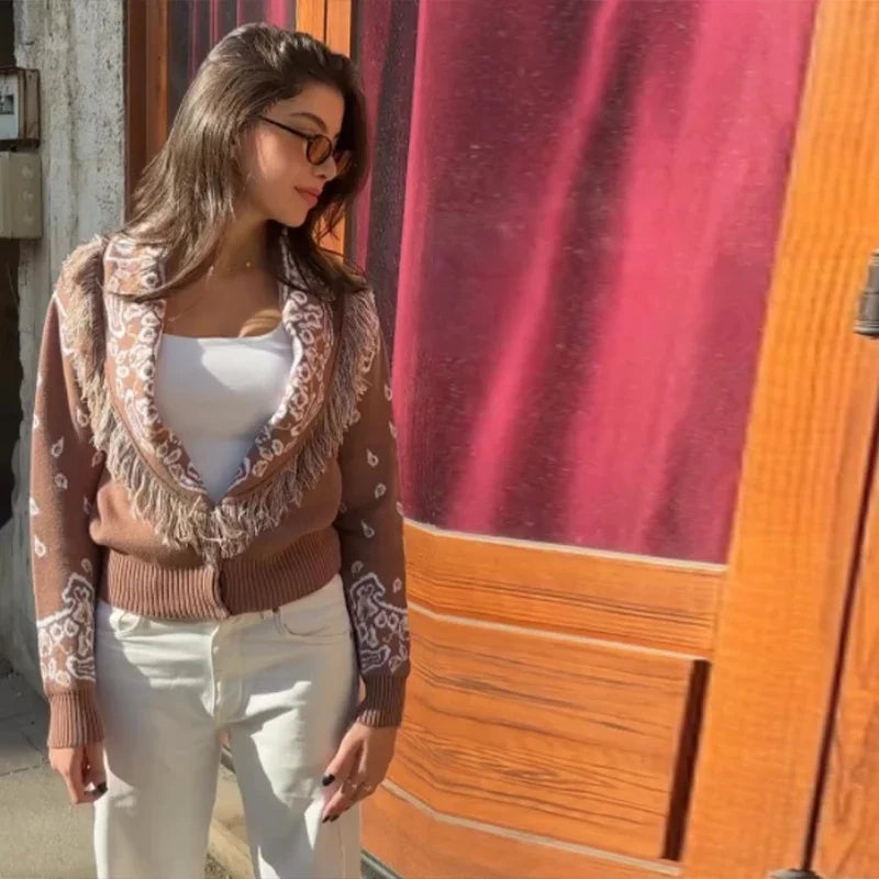 Bandana Cropped Cardigan