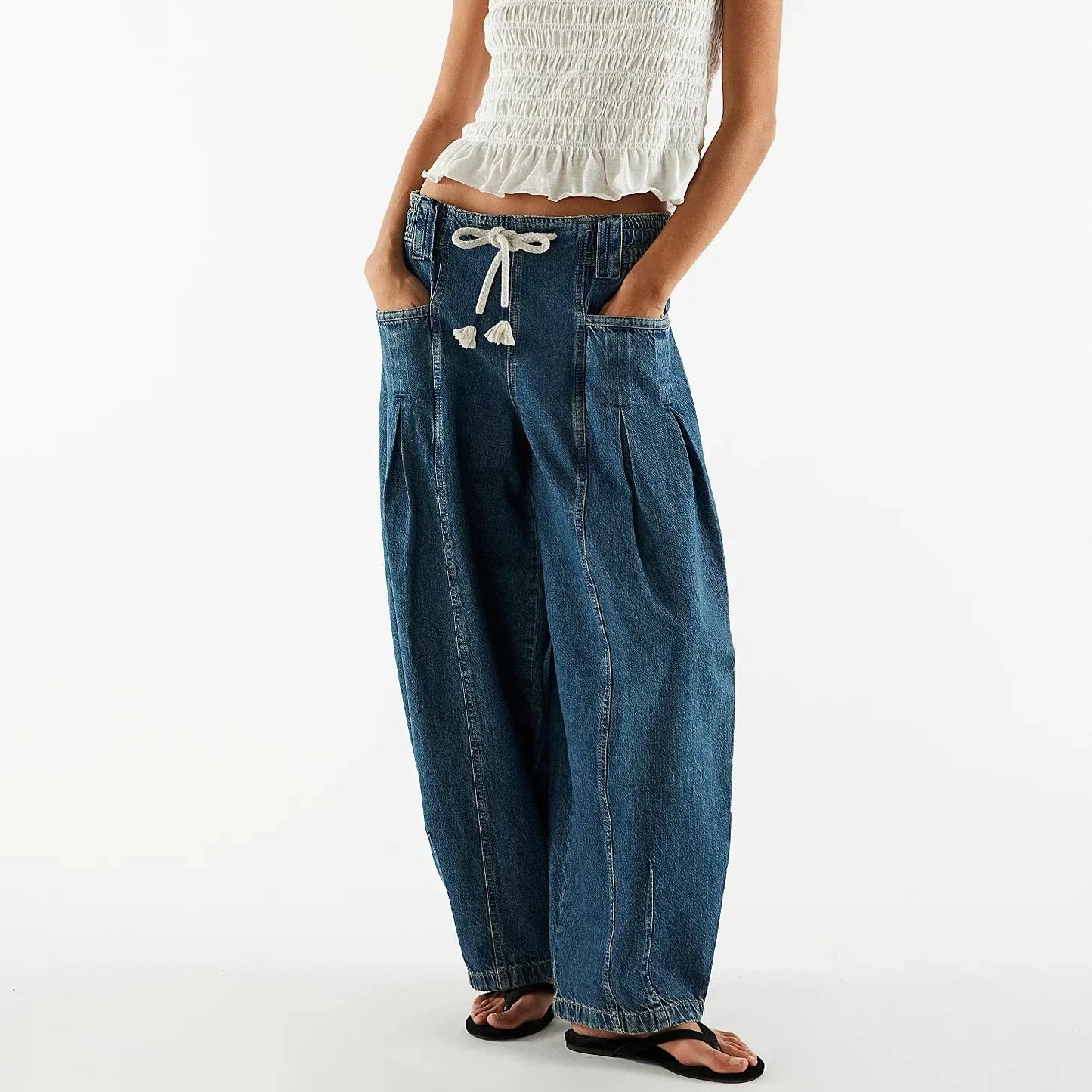 | Drawstring Denim Pants