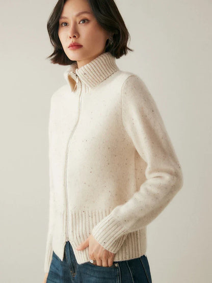 | Cashmere Zip Cardigan