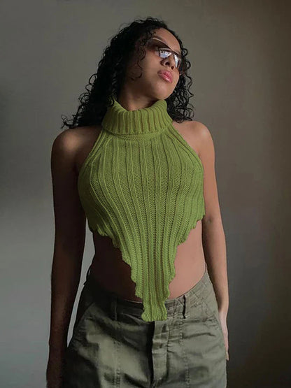 Ruffled Sheer Knit Top