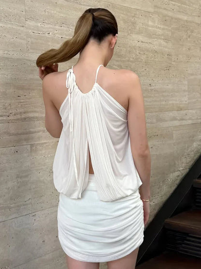 Draped Strapless Mesh Maxi Party Dress