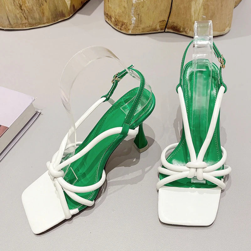 Back Buckle Strap High Heels Gladiator Sandals for Women