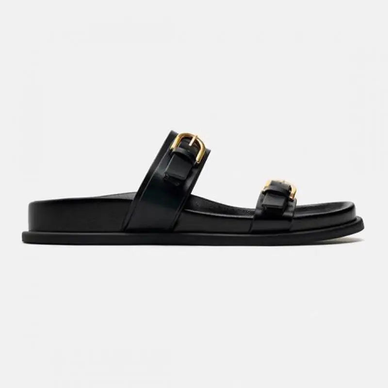 | Leather Slides with Buckle