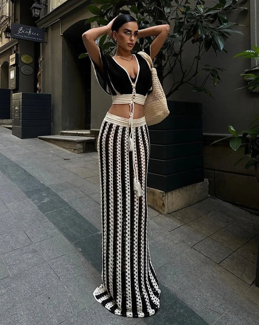 Bow Print Drawstring Shorts Two Piece Set