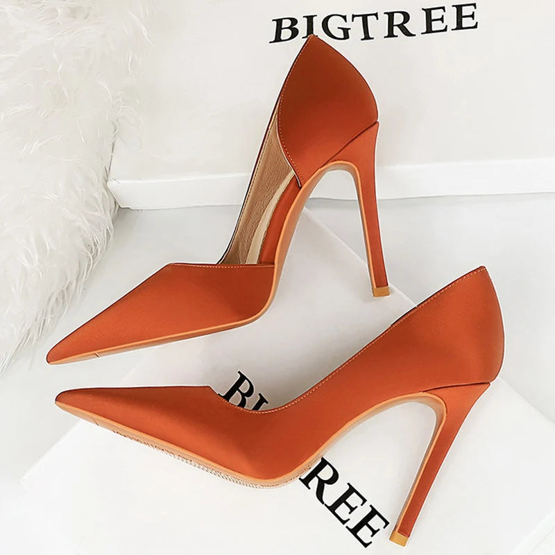 Size 43 Pointed Woman Pumps High Heels for Professional Office Wear