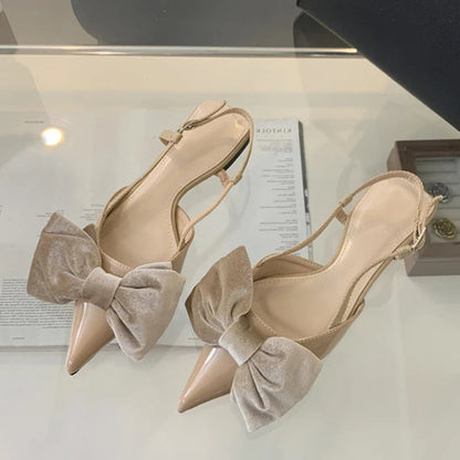 Butterfly Knot Women Flat Mules Sandals