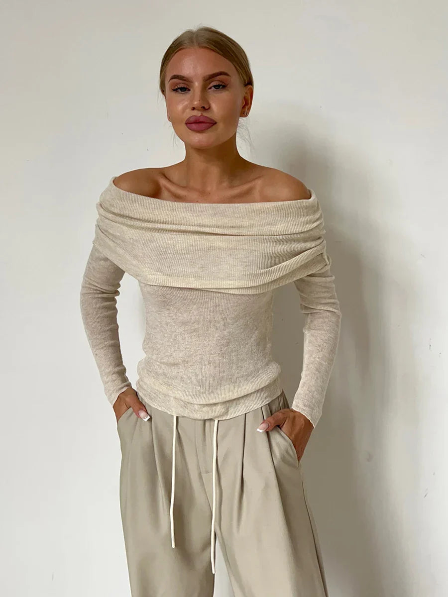 | Off-Shoulder Knit Top