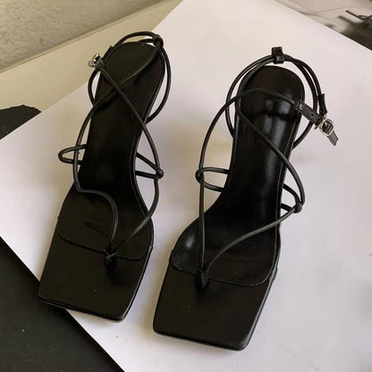 Peep Toe Women Sandals with Thin Low Heel