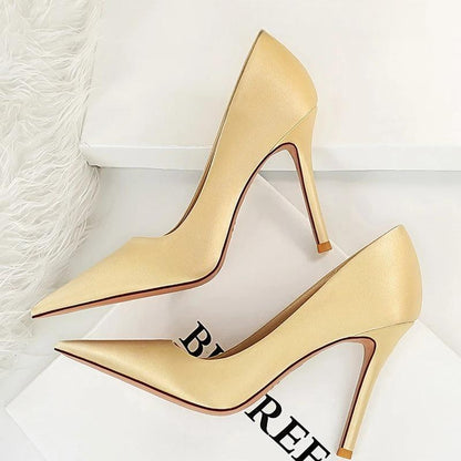 Silk High Heel Stiletto Party Shoes for Women