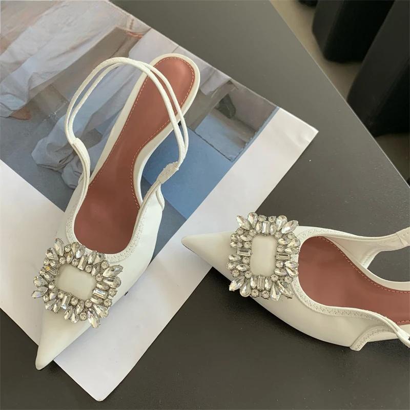 CRYSTAL Women Pumps Shoes with Thin Heels for Summer Fashion