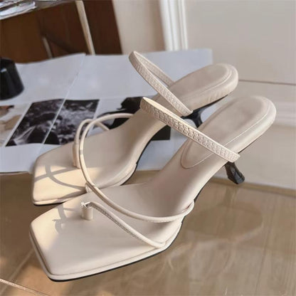 Summer Slipper Low Thin Heel Peep Toe Sandal for Women