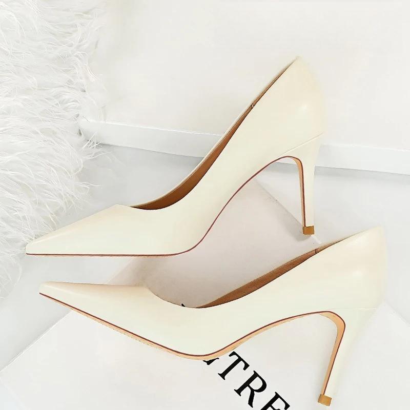 7.5 cm Heels PU Leather Woman Pumps for OL Office Occupation