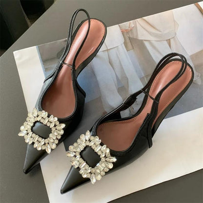 CRYSTAL Women Pumps Shoes with Thin Heels for Summer Fashion