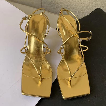 Peep Toe Women Sandals with Thin Low Heel
