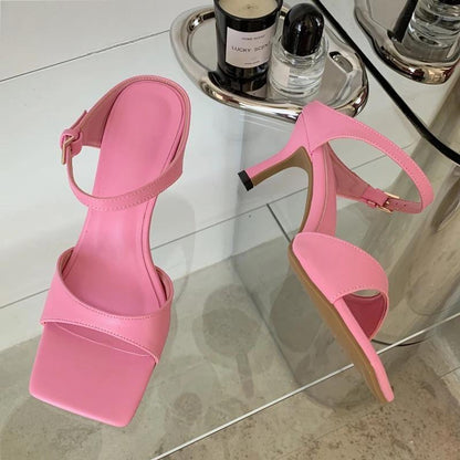 Gold Silver Women Slipper with Square Toe Low Heels Sandal