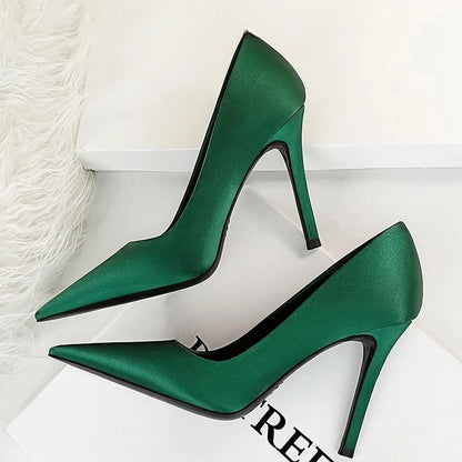 Silk High Heel Stiletto Party Shoes for Women