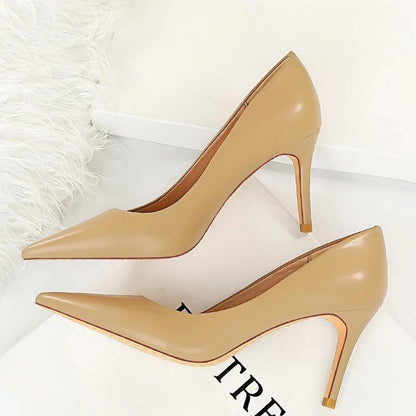 7.5 cm Heels PU Leather Woman Pumps for OL Office Occupation