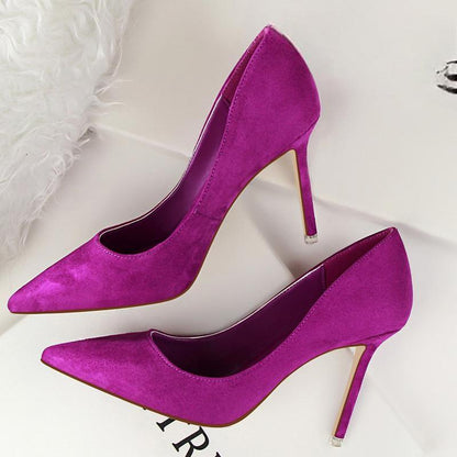 Suede Stiletto High Heel Pumps for Women