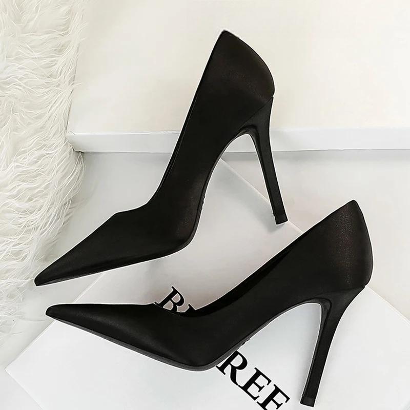 Silk High Heel Stiletto Party Shoes for Women