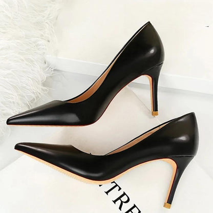 7.5 cm Heels PU Leather Woman Pumps for OL Office Occupation