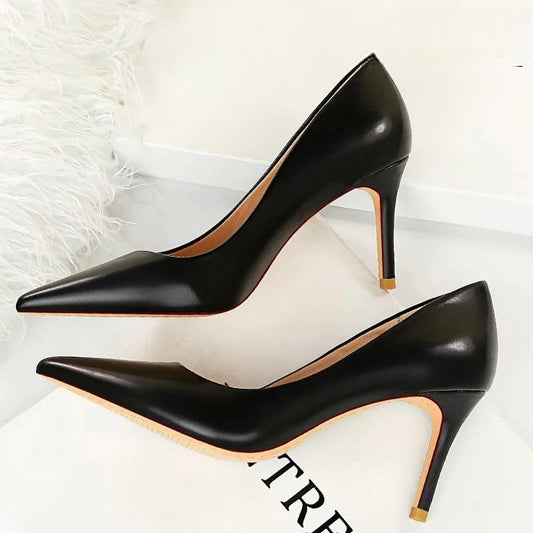 7.5 cm Heels PU Leather Woman Pumps for OL Office Occupation