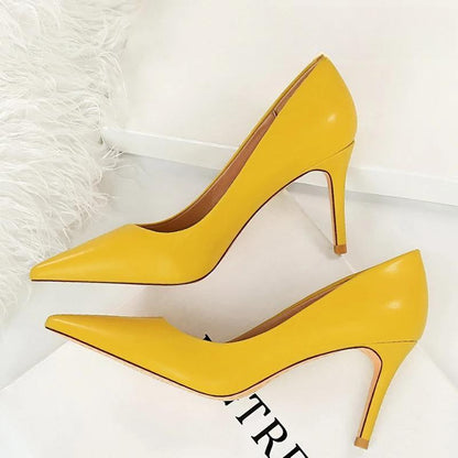 7.5 cm Heels PU Leather Woman Pumps for OL Office Occupation