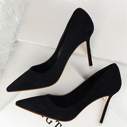 Suede Stiletto High Heel Pumps for Women