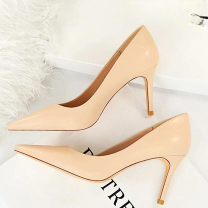 7.5 cm Heels PU Leather Woman Pumps for OL Office Occupation