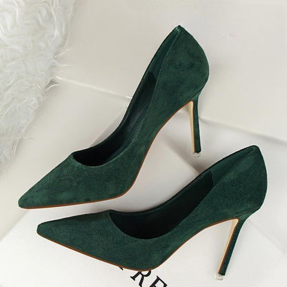 Suede Stiletto High Heel Pumps for Women