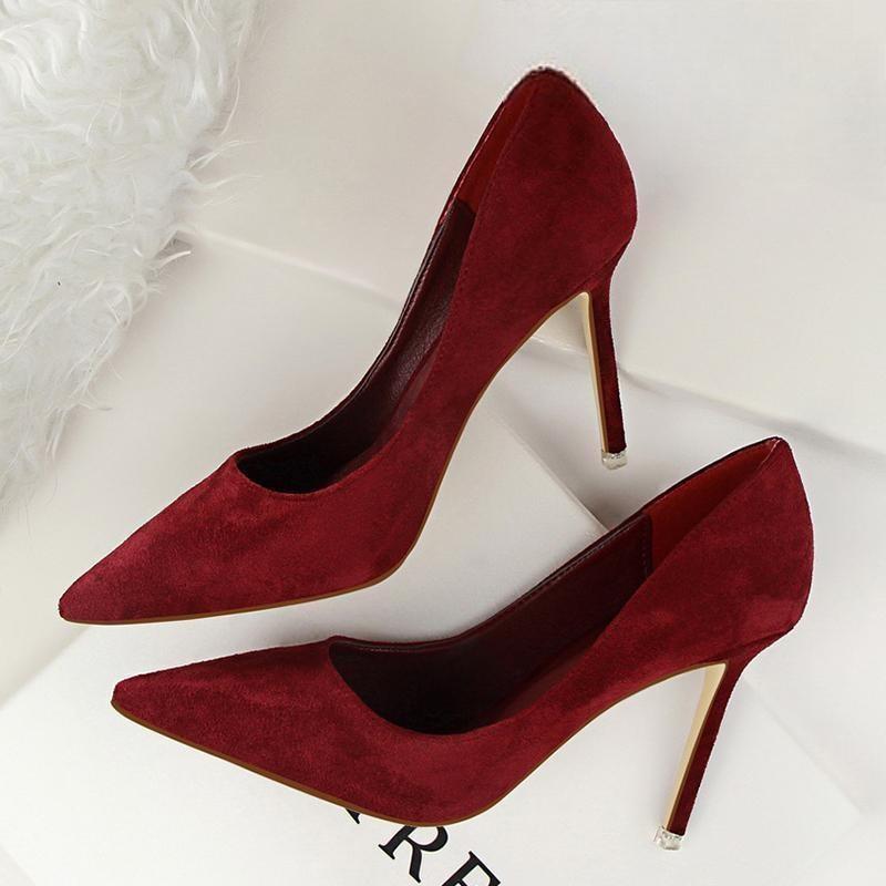Suede Stiletto High Heel Pumps for Women
