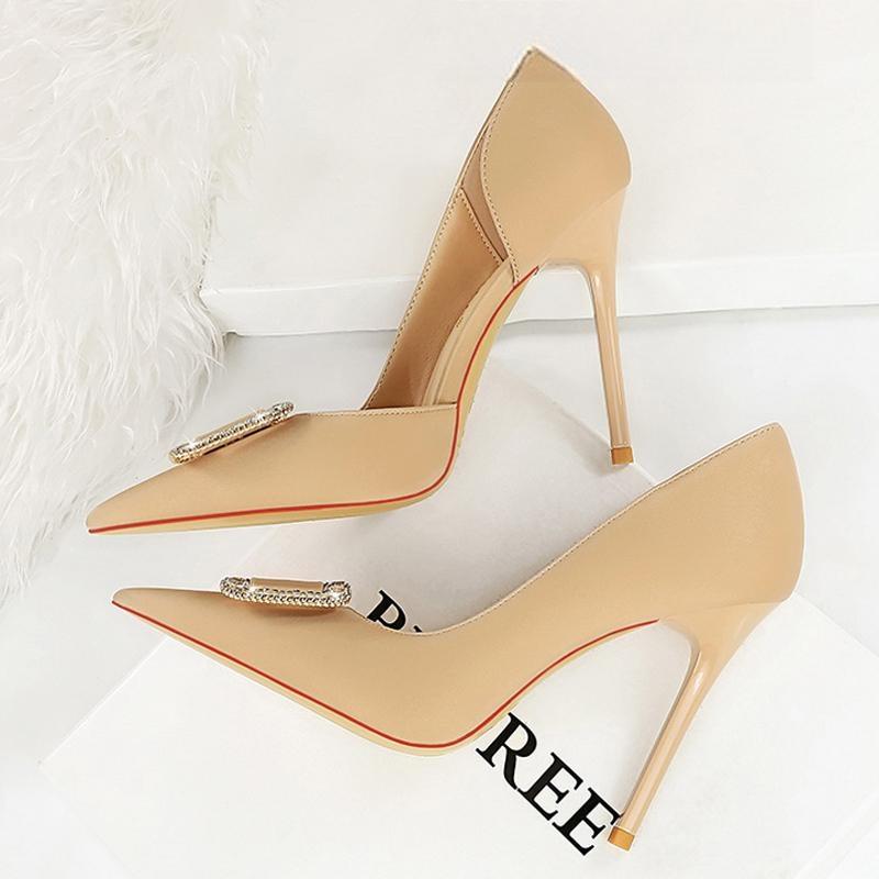 Rhinestone Women 10.5 Cm Heels Satins Sexy Pumps High Heels