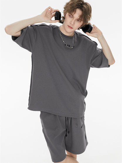 Solid Color, Relaxed Style, Two-piece Set For Home And Outings