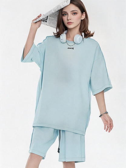 Solid Color, Relaxed Style, Two-piece Set For Home And Outings