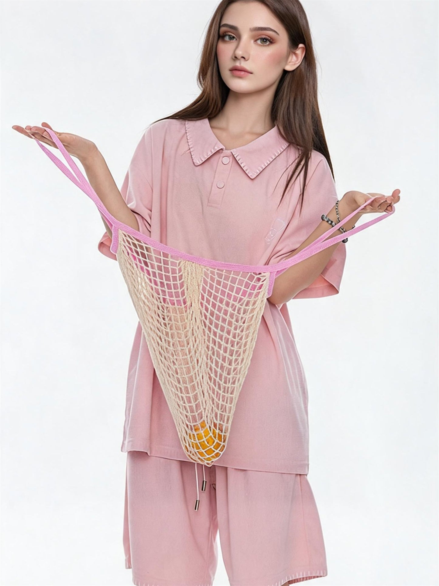 Raglan Sleeve Wide-leg Pants Lazy Style Set