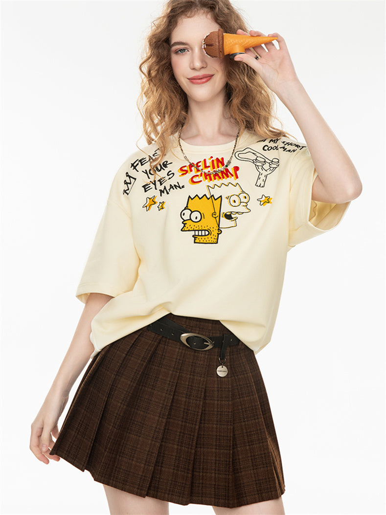 American Retro Relaxed Oversized Top With Dropped Shoulders