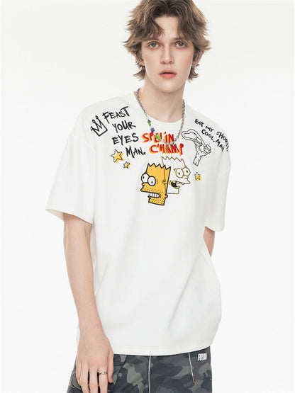 American Retro Relaxed Oversized Top With Dropped Shoulders