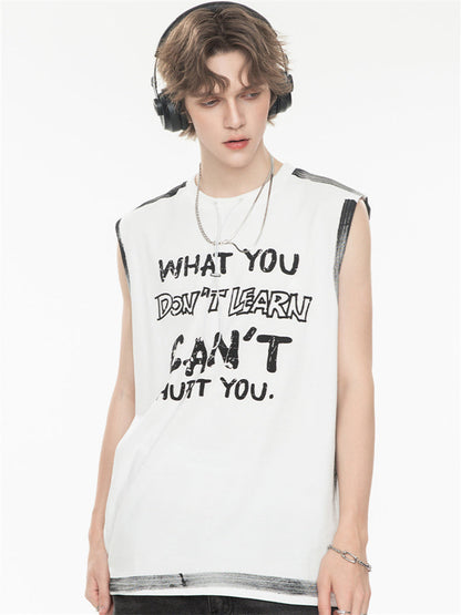 Street Graffiti Loose-fitting Sleeveless Sports Top