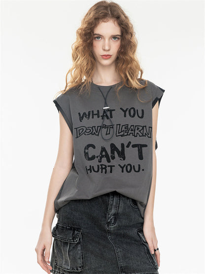 Street Graffiti Loose-fitting Sleeveless Sports Top