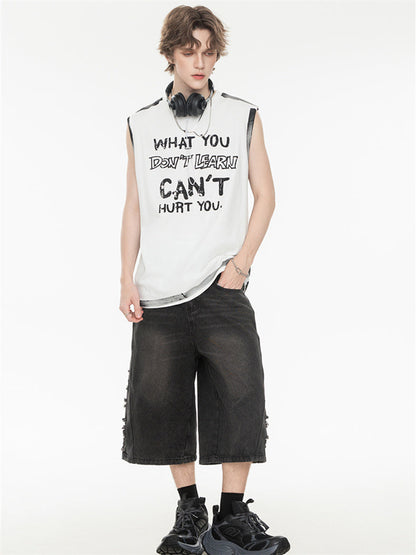 Street Graffiti Loose-fitting Sleeveless Sports Top