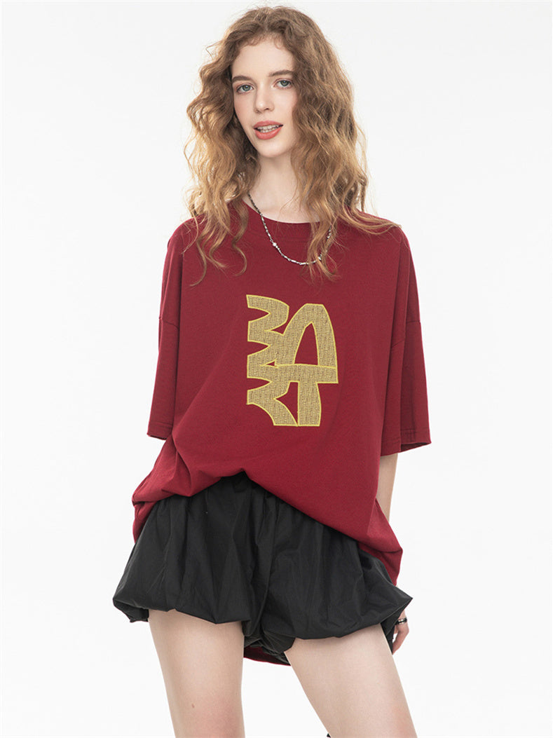 High Street Loose-fitting T-shirt With Large Symbol Print