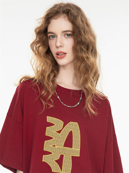 High Street Loose-fitting T-shirt With Large Symbol Print