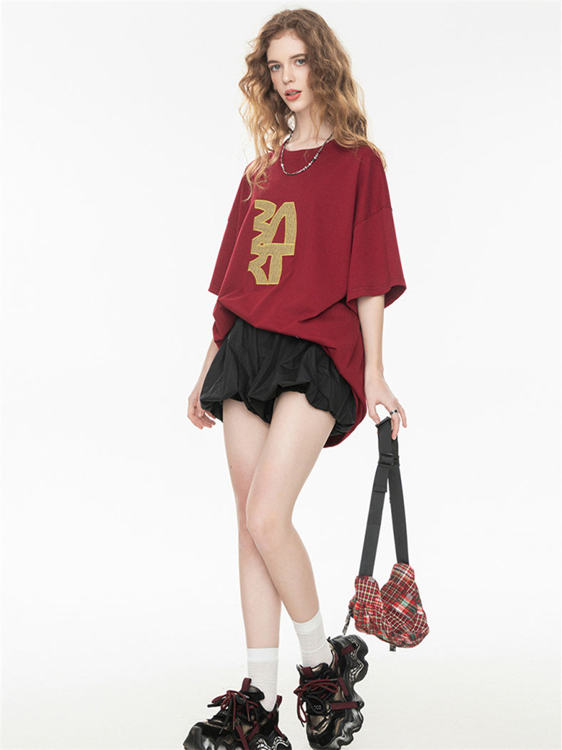 American Street Style Cartoon Graffiti Oversized T-shirt