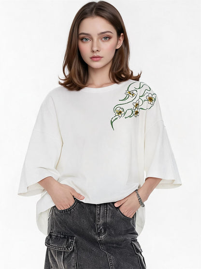 Fresh And Gentle Style Oversized Casual T-shirt